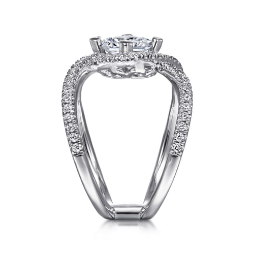 14K White Gold Princess Halo Diamond Engagement Ring 14K White Gold Princess Halo Diamond Engagement Ring