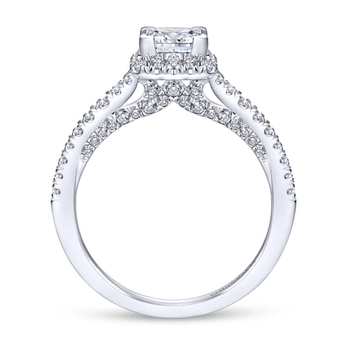 14K White Gold Princess Halo Diamond Engagement Ring 14K White Gold Princess Halo Diamond Engagement Ring