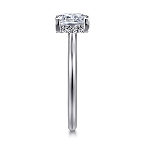 14K White Gold Princess Halo Diamond Engagement Ring