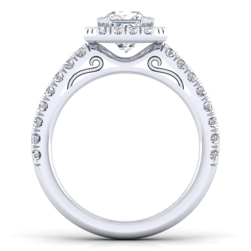 14K White Gold Princess Halo Diamond Engagement Ring 14K White Gold Princess Halo Diamond Engagement Ring