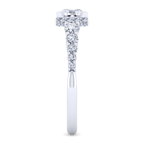 14K White Gold Princess Hidden Halo Diamond Engagement Ring 14K White Gold Princess Hidden Halo Diamond Engagement Ring