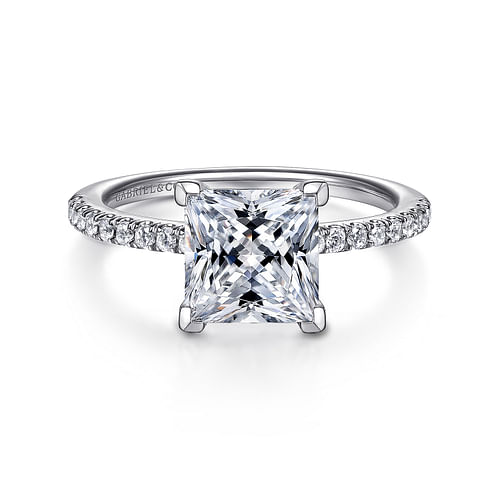 14K White Gold Princess cut Diamond Engagement Ring