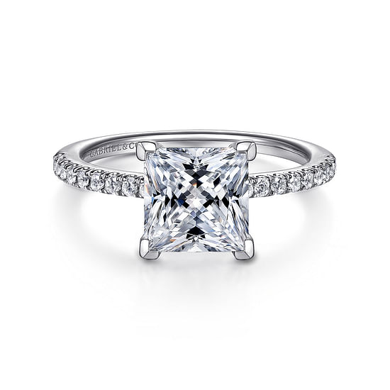 Gabriel - 14K White Gold Princess cut Diamond Engagement Ring