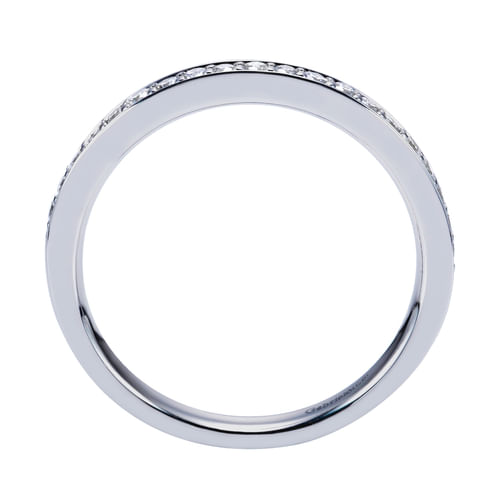 14K White Gold Prong Channel Set Diamond Wedding Band
