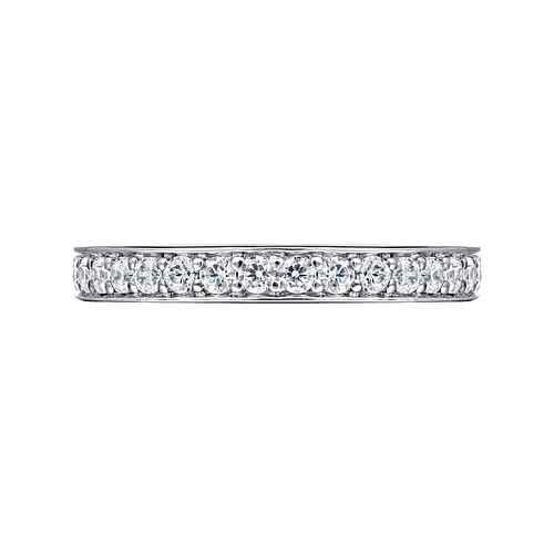 14K White Gold Prong Channel Set Diamond Wedding Band