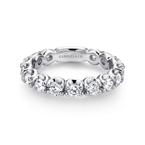 14K White Gold Prong Set Diamond Anniversary Band