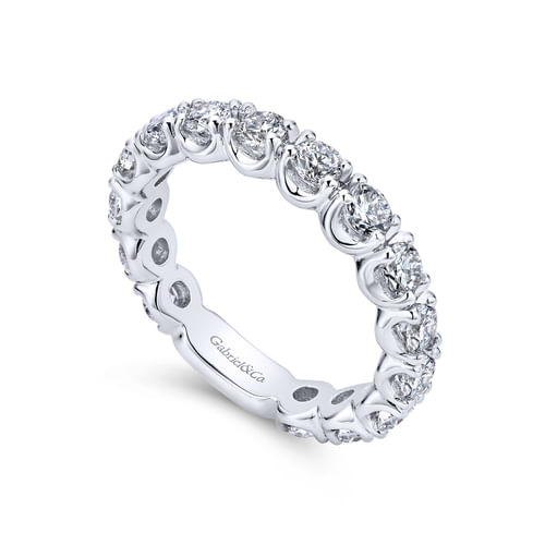 14K White Gold Prong Set Diamond Anniversary Band