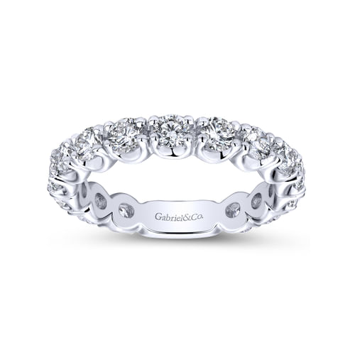 14K White Gold Prong Set Diamond Anniversary Band