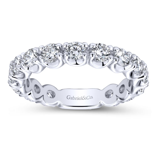 14K White Gold Prong Set Diamond Anniversary Band