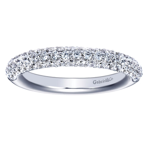 14K White Gold Prong Set Diamond Anniversary Band