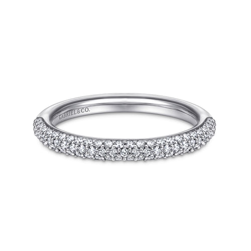 14K White Gold Prong Set Diamond Anniversary Band