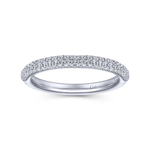 14K White Gold Prong Set Diamond Anniversary Band