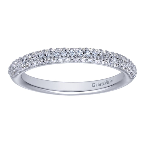14K White Gold Prong Set Diamond Anniversary Band