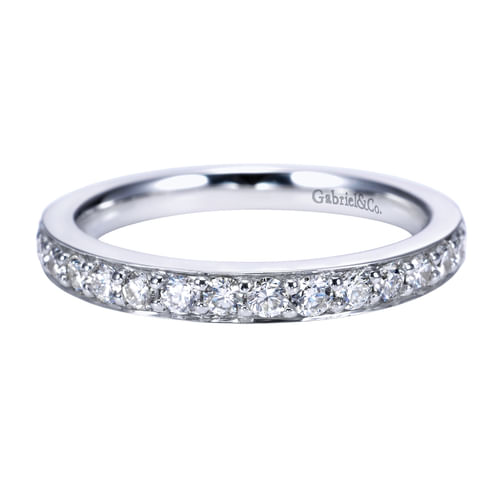 14K White Gold Prong Set Diamond Anniversary Band