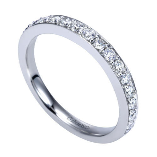 14K White Gold Prong Set Diamond Anniversary Band