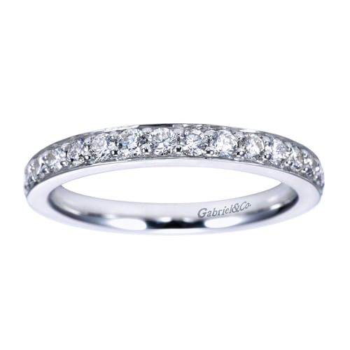 14K White Gold Prong Set Diamond Anniversary Band
