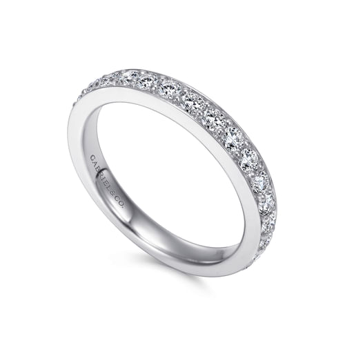 14K White Gold Prong Set Diamond Anniversary Band