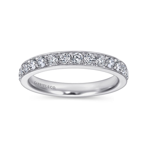 14K White Gold Prong Set Diamond Anniversary Band