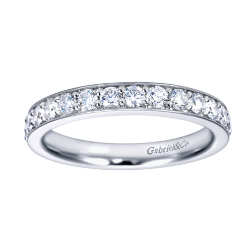 14K White Gold Prong Set Diamond Anniversary Band