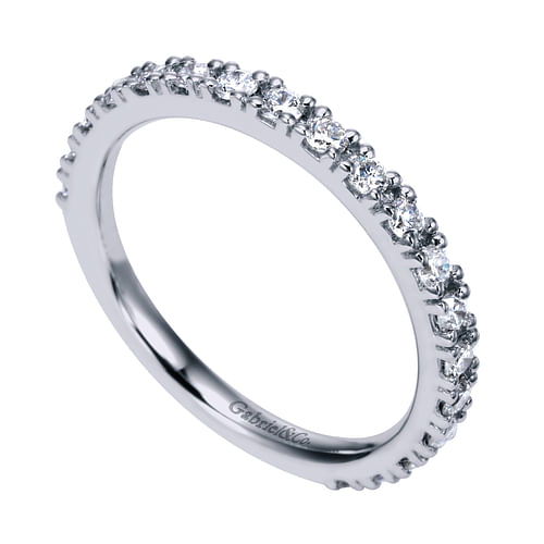 14K White Gold Prong Set Diamond Anniversary Band