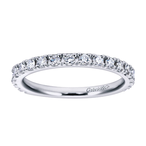 14K White Gold Prong Set Diamond Anniversary Band