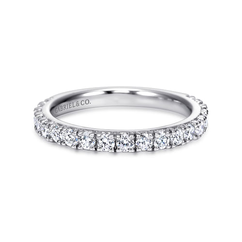 14K White Gold Prong Set Diamond Anniversary Band