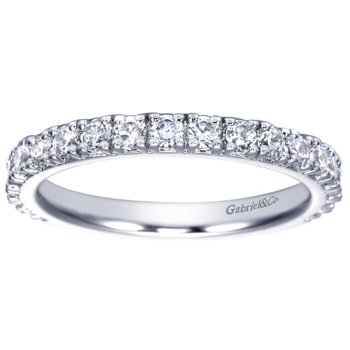 14K White Gold Prong Set Diamond Anniversary Band