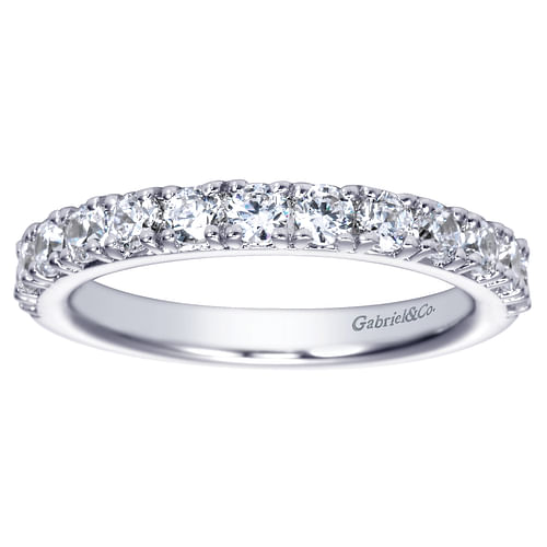 14K White Gold Prong Set Diamond Anniversary Band