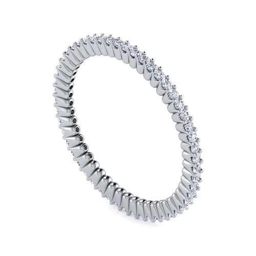 14K White Gold Prong Set Diamond Eternity Band