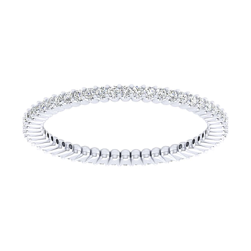 14K White Gold Prong Set Diamond Eternity Band