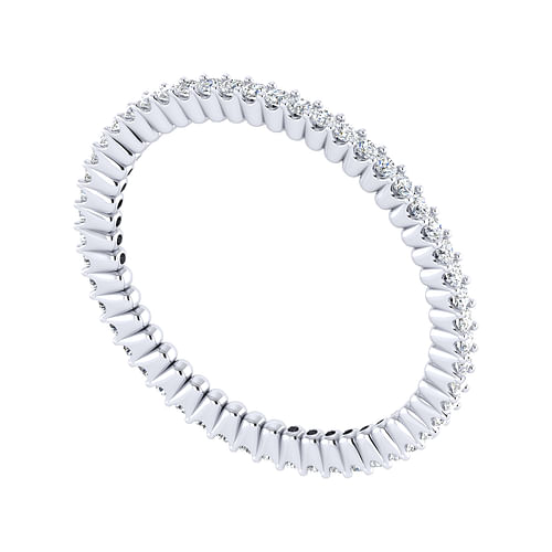 14K White Gold Prong Set Diamond Eternity Band
