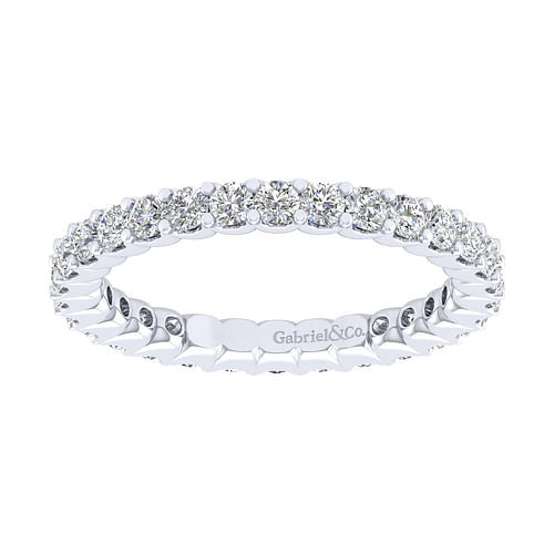 14K White Gold Prong Set Diamond Eternity Band