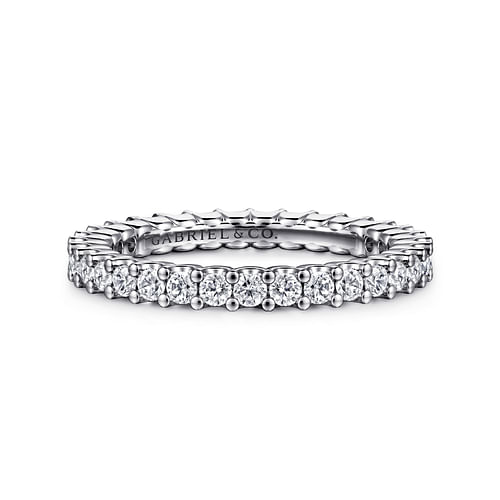 14K White Gold Prong Set Diamond Eternity Band