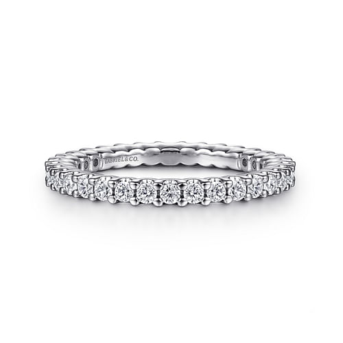 14K White Gold Prong Set Diamond Eternity Band