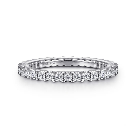 14K White Gold Prong Set Diamond Eternity Band