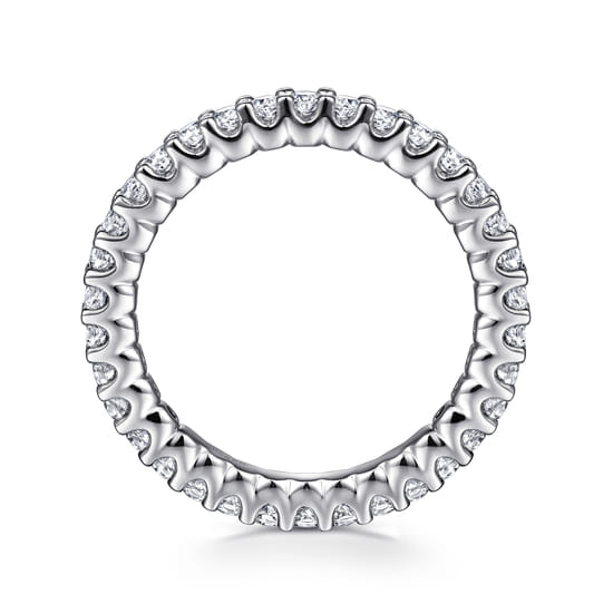 14K White Gold Prong Set Diamond Eternity Band angle 2