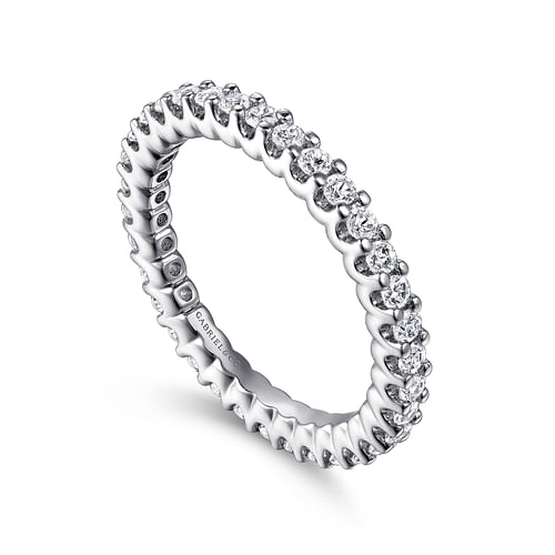 14K White Gold Prong Set Diamond Eternity Band