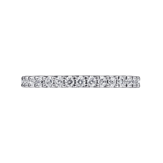 14K White Gold Prong Set Diamond Eternity Band angle 6