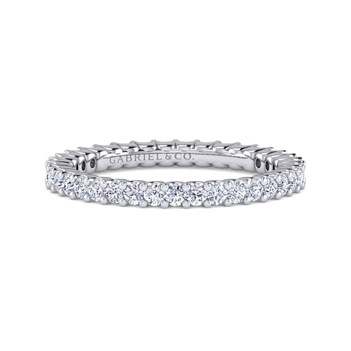 14K White Gold Prong Set Diamond Eternity Band