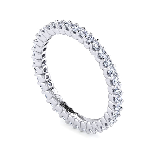 14K White Gold Prong Set Diamond Eternity Band
