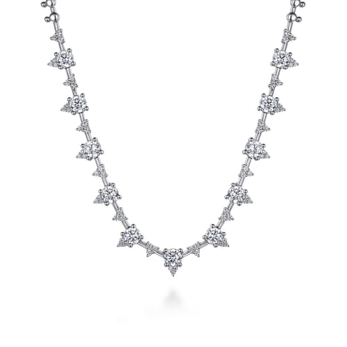 14K White Gold Prong Set Diamond Tennis Necklace 14K White Gold Prong Set Diamond Tennis Necklace