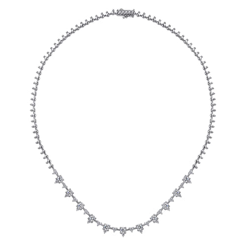14K White Gold Prong Set Diamond Tennis Necklace 14K White Gold Prong Set Diamond Tennis Necklace