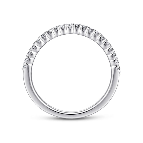 14K White Gold Prong Set Diamond Wedding Band