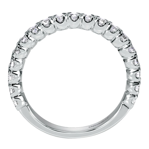 14K White Gold Prong Set Diamond Wedding Band