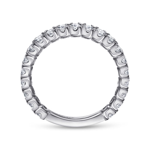 14K White Gold Prong Set Diamond Wedding Band