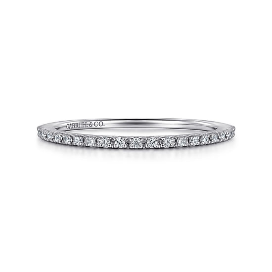 Gabriel - 14K White Gold Prong Set Diamond Wedding Band