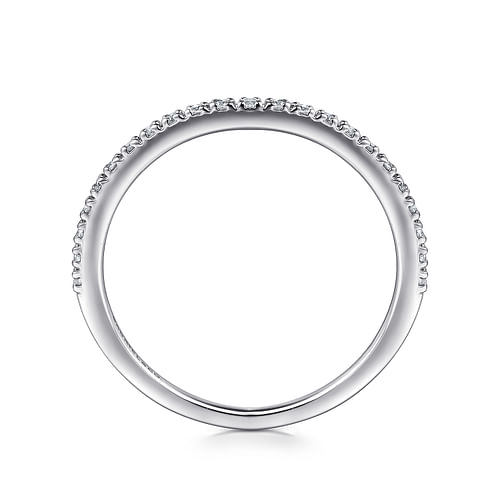 14K White Gold Prong Set Diamond Wedding Band