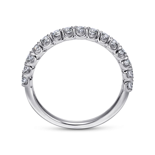 14K White Gold Prong Set Diamond Wedding Band