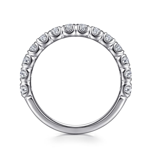 14K White Gold Prong Set Diamond Wedding Band