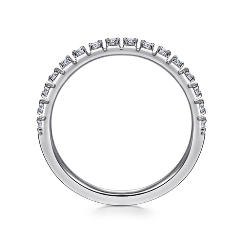 14K White Gold Prong Set Diamond Wedding Band